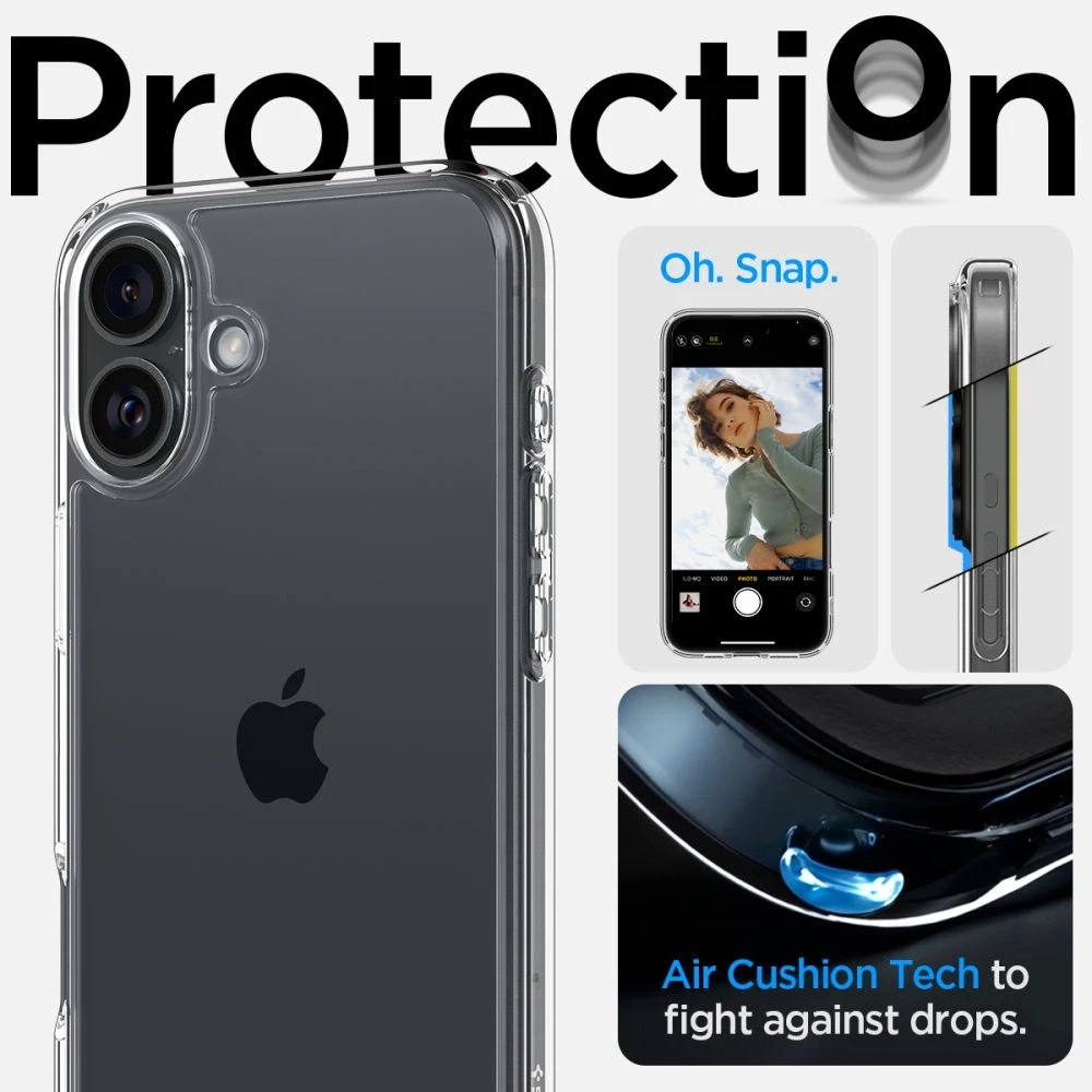 Spigen Ultra Hybrid Apple iPhone 16 – dėklas telefonui skaidrus