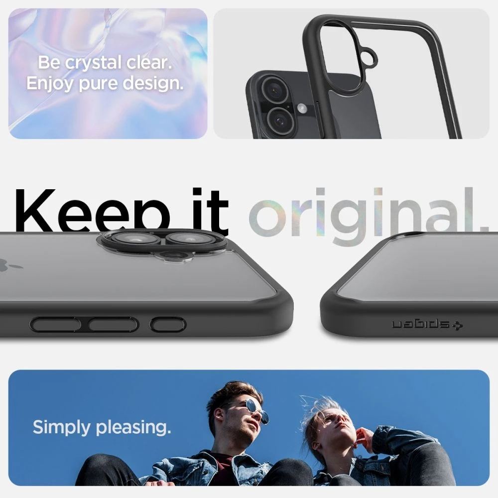 Spigen Ultra Hybrid Apple iPhone 16 – dėklas telefonui juodos matinės spalvos