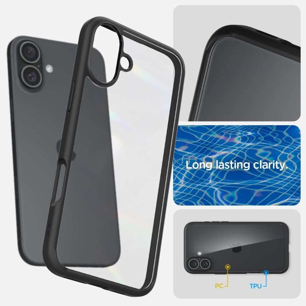Dėklas Spigen Ultra Hybrid Apple iPhone 16 Plus 6.7″ matte juodos spalvos ACS08072