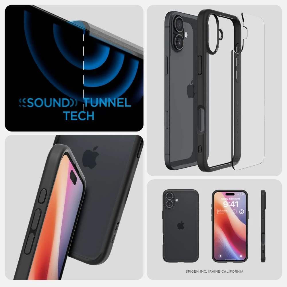 Dėklas Spigen Ultra Hybrid Apple iPhone 16 Plus 6.7″ matte juodos spalvos ACS08072