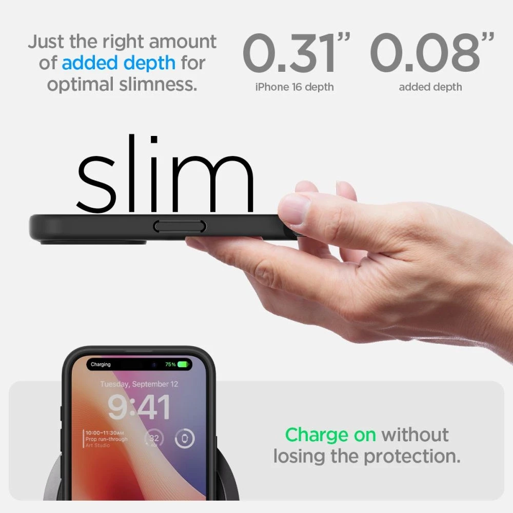 Dėklas Spigen Ultra Hybrid Apple iPhone 16 Plus 6.7″ matte juodos spalvos ACS08072