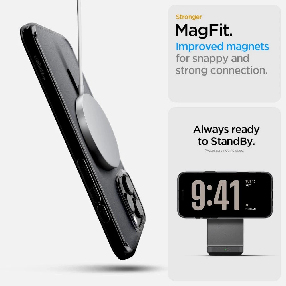 Spigen Ultra Hybrid „T” MAG iPhone 16 Pro 6.3″ MagSafe dėklas telefonui, juodos spalvos ACS08514