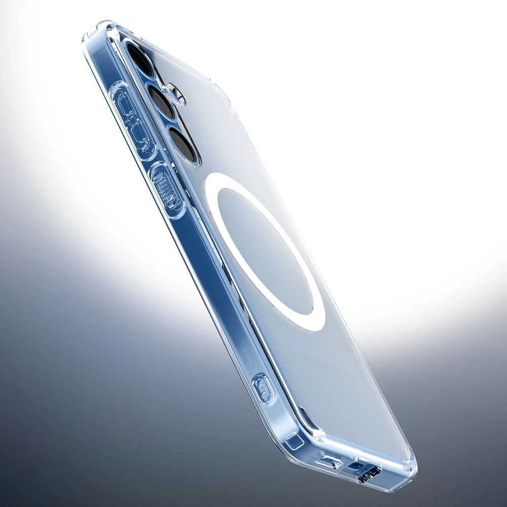 SPIGEN dėklas ULTRA HYBRID MAG suderinamas su MagSafe, skirtas S25 skaidrus / baltas