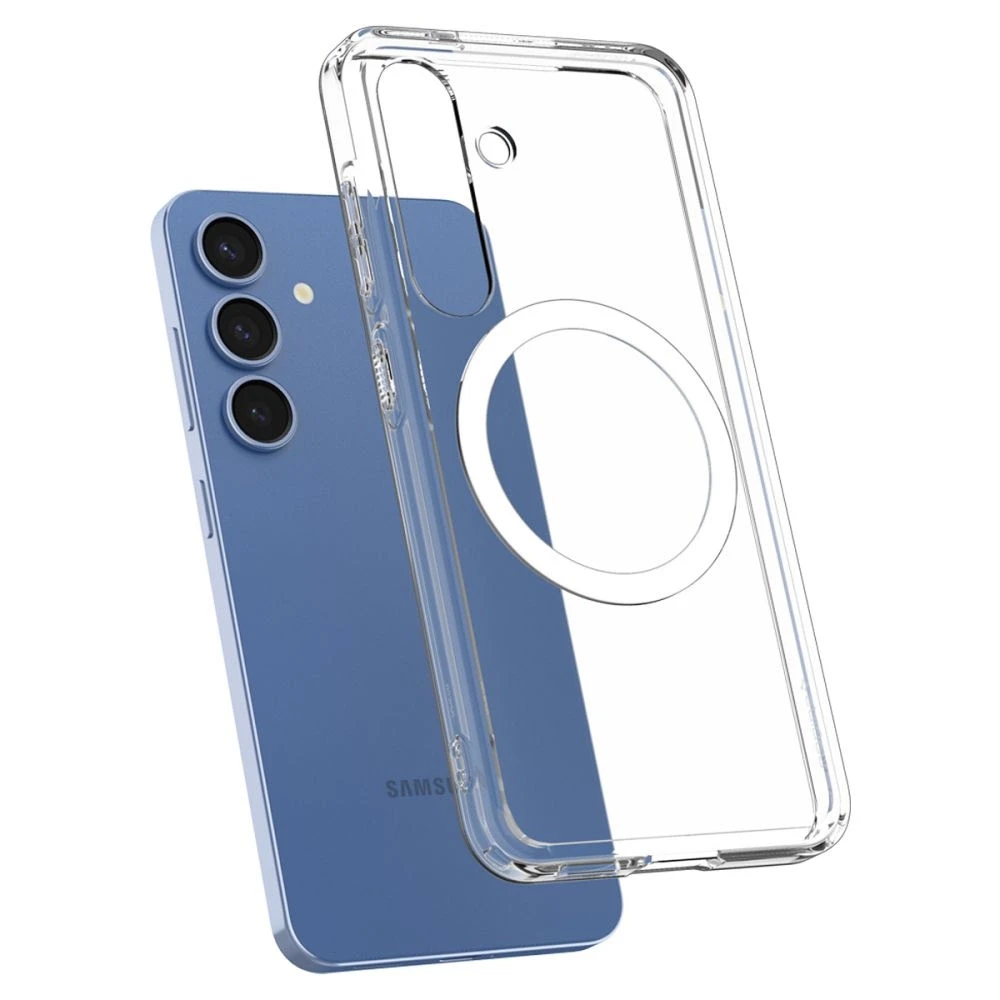 SPIGEN dėklas ULTRA HYBRID MAG suderinamas su MagSafe, skirtas S25 skaidrus / baltas