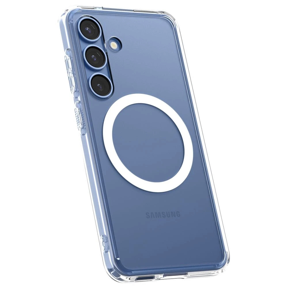 SPIGEN dėklas ULTRA HYBRID MAG suderinamas su MagSafe, skirtas S25 skaidrus / baltas