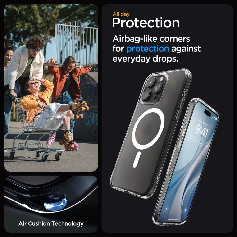 Spigen Ultra Hybrid (MagFit) dėklas skirtas Apple iPhone 15 Pro, spalva - Frost Clear