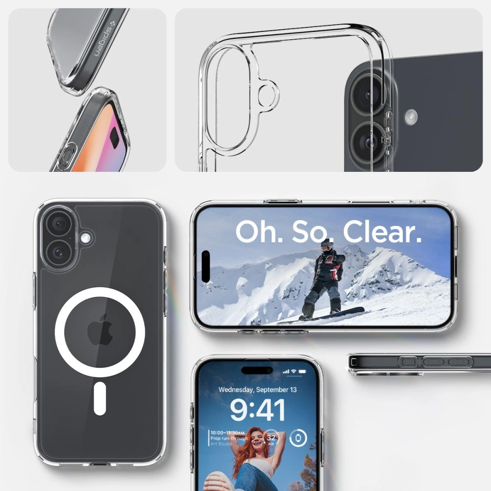 Dėklas Spigen Ultra Hybrid MagSafe, baltos spalvos – Apple iPhone 16 Plus