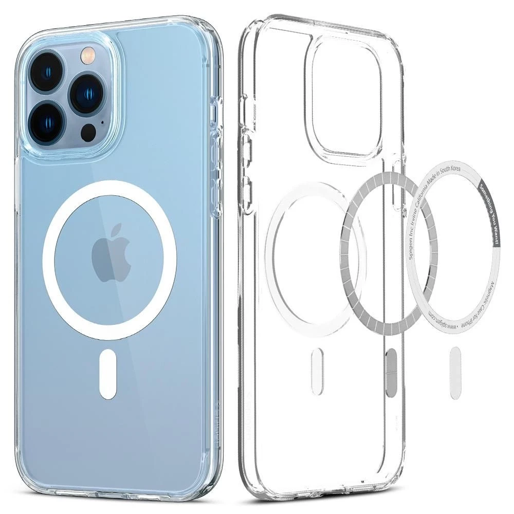 Spigen Ultra Hybrid (MagFit) dėklas skirtas Apple iPhone 13 Pro Max, spalva - Balta