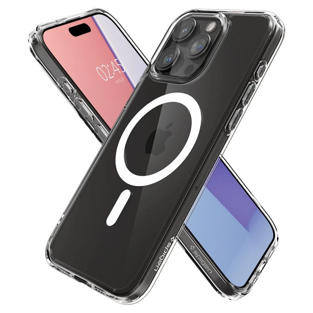 Spigen Ultra Hybrid (MagFit) dėklas skirtas Apple iPhone 15 Pro, Baltos spalvos