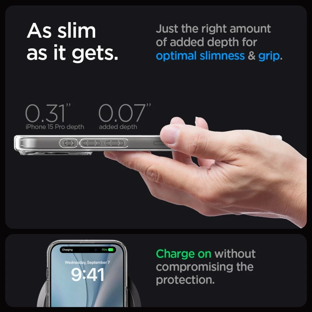 Spigen Ultra Hybrid (MagFit) dėklas skirtas Apple iPhone 15 Pro, Baltos spalvos