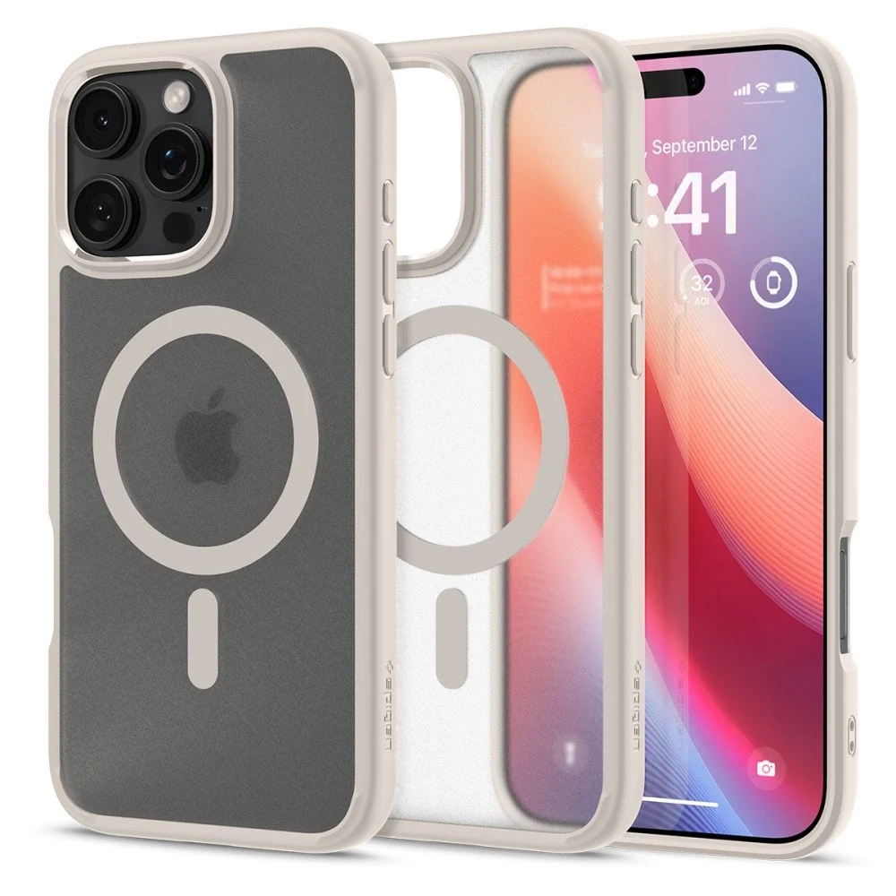 Spigen Ultra Hybrid Mag MagSafe Apple iPhone 16 Pro Max – dėklas telefonui titano spalvos