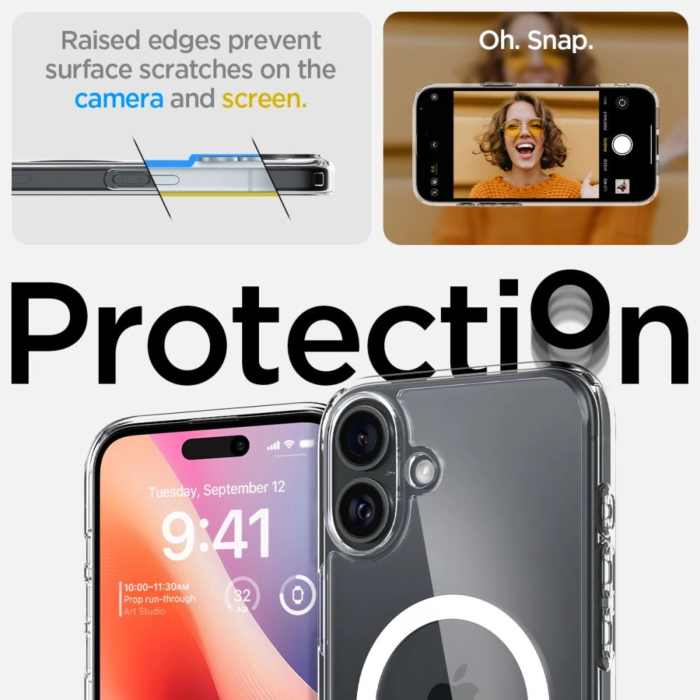 Dėklas Spigen Ultra Hybrid MagSafe, baltos spalvos – Apple iPhone 16 Plus