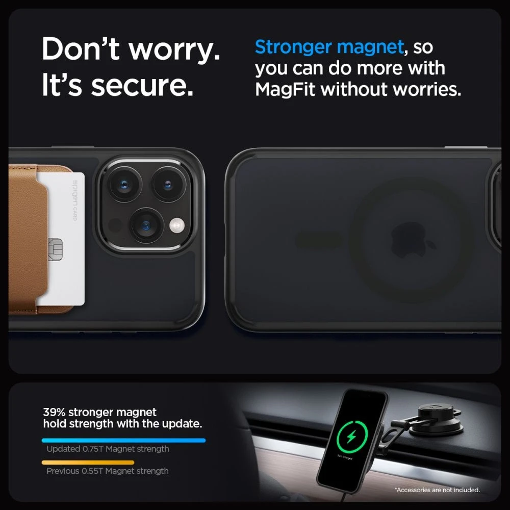 Spigen Ultra Hybrid (MagFit) dėklas skirtas Apple iPhone 15 Pro Max, spalva - Frost Black