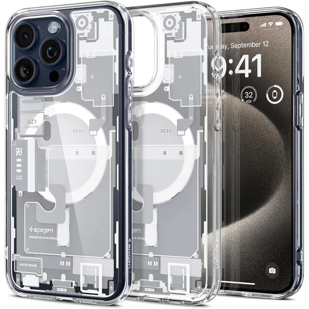 Spigen Ultra Hybrid Zero One (MagFit) dėklas skirtas Apple iPhone 15 Pro, spalva - Zero One White