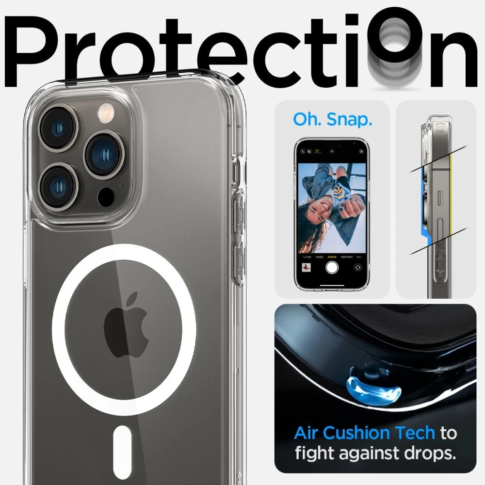 Spigen Ultra Hybrid (MagFit) dėklas skirtas Apple iPhone 14 Pro, spalva - Balta
