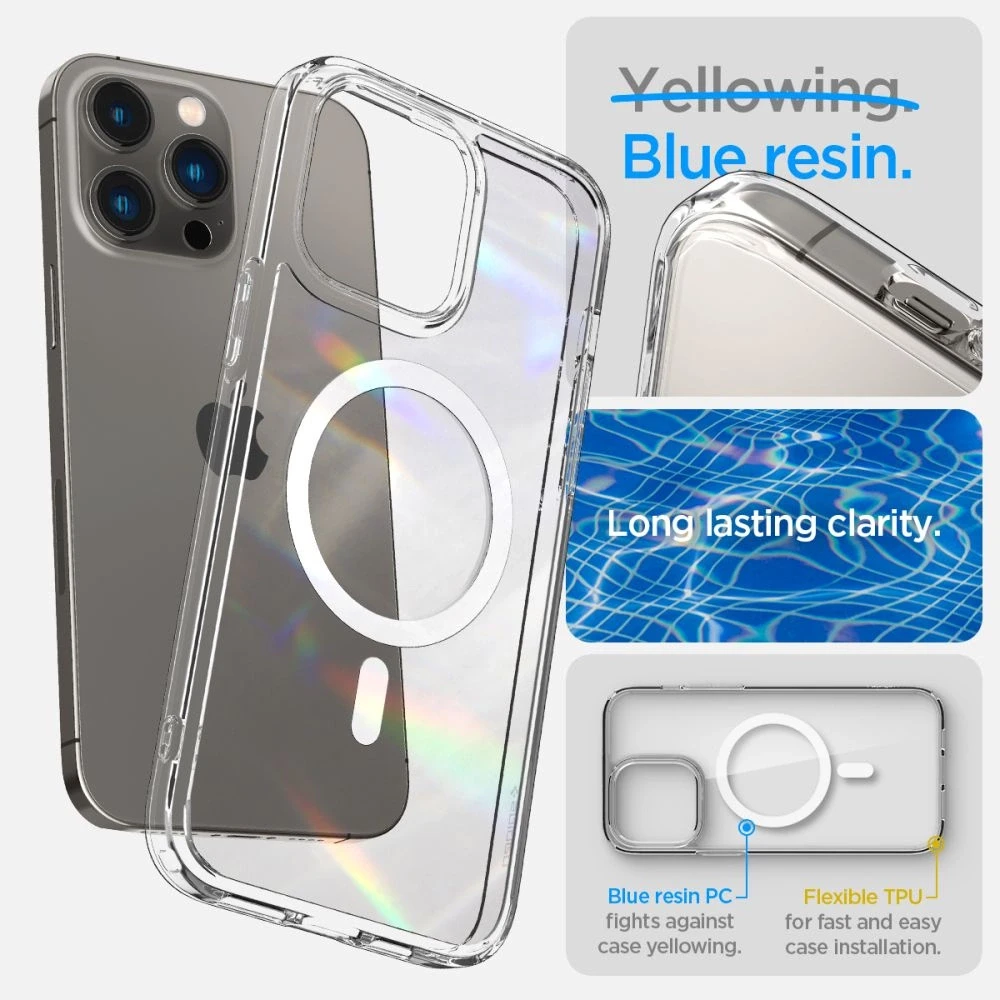 Spigen Ultra Hybrid (MagFit) dėklas skirtas Apple iPhone 14 Pro, spalva - Balta