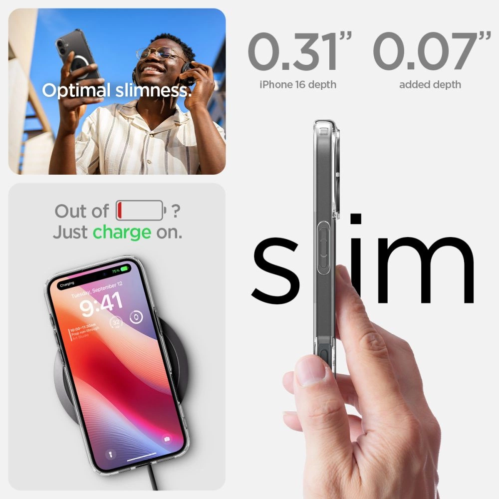 Dėklas Spigen Ultra Hybrid MagSafe, baltos spalvos – Apple iPhone 16 Plus