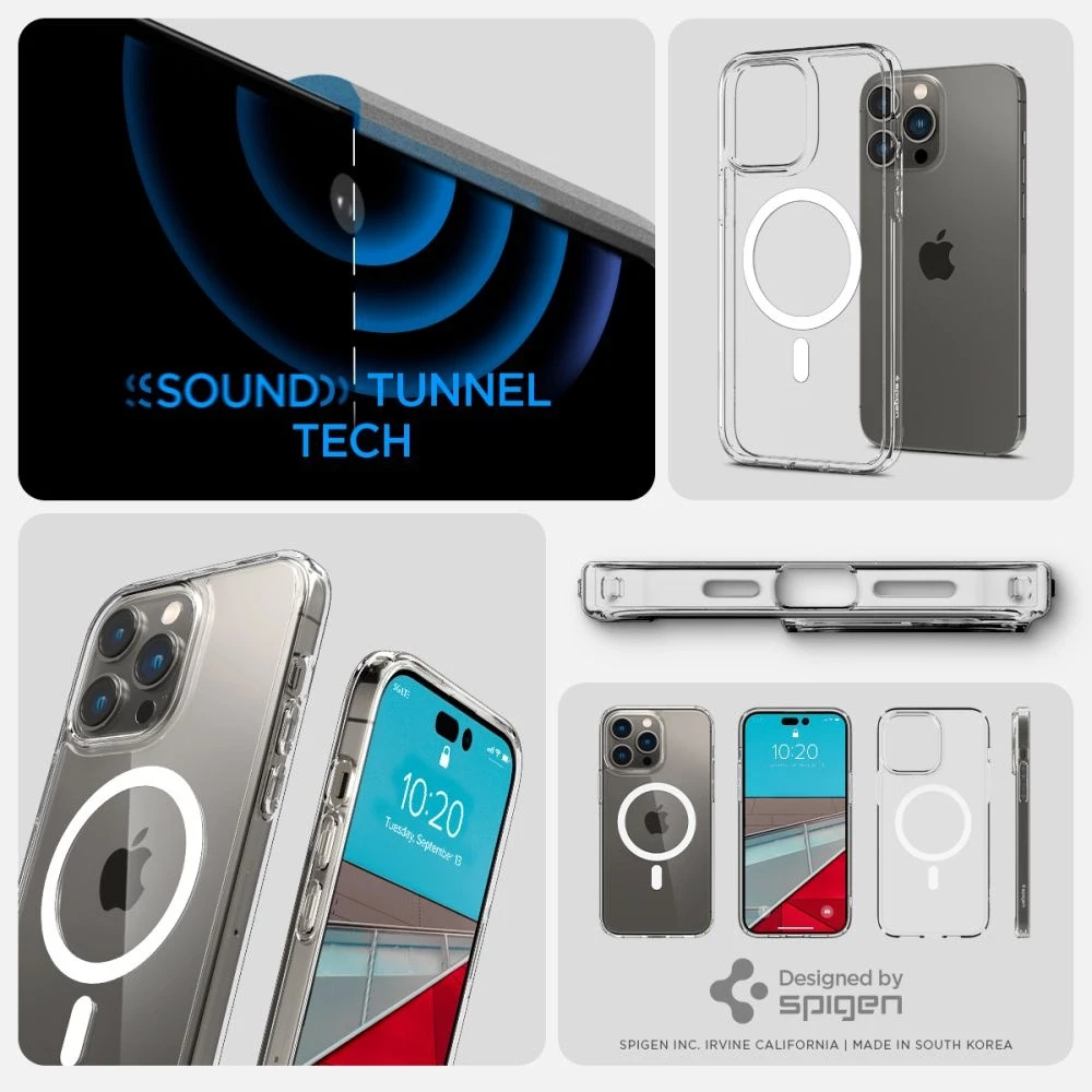 Spigen Ultra Hybrid (MagFit) dėklas skirtas Apple iPhone 14 Pro, spalva - Balta
