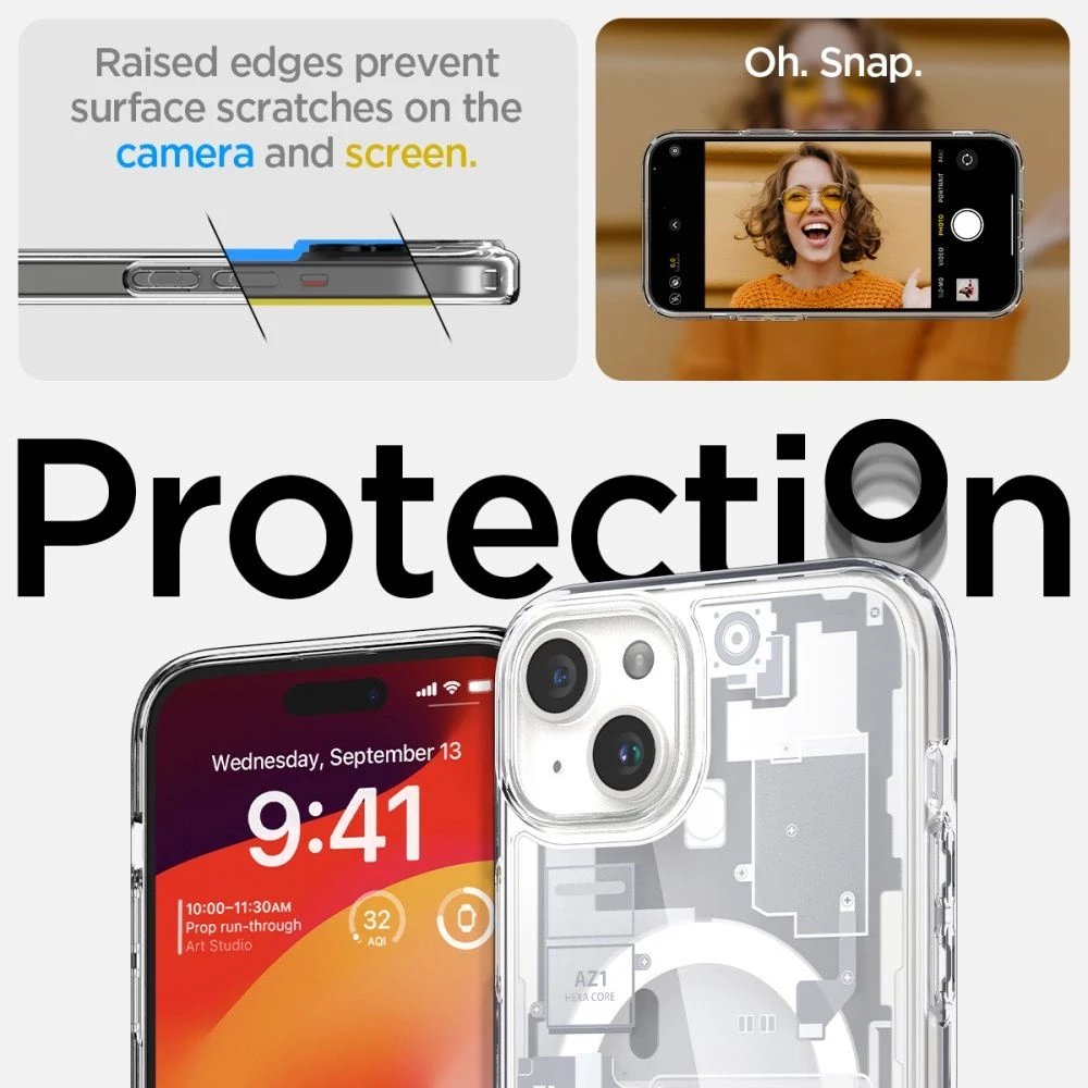 Spigen Ultra Hybrid Zero One (MagFit) dėklas skirtas Apple iPhone 15 Plus, spalva - Zero One White