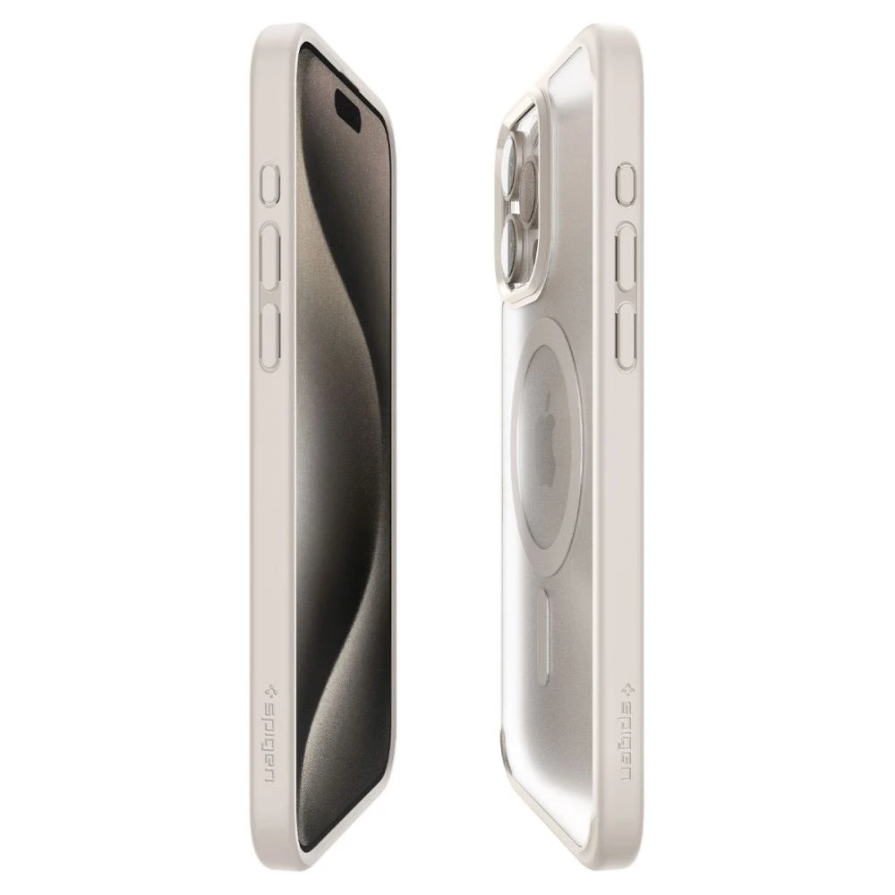 Spigen Ultra Hybrid (MagFit) dėklas skirtas Apple iPhone 15 Pro, spalva - Frost Natural Titanium