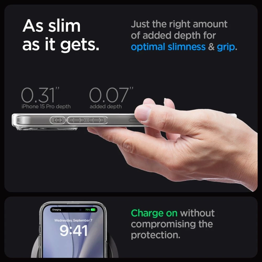 Spigen Ultra Hybrid Zero One (MagFit) dėklas skirtas Apple iPhone 15 Pro, spalva - Zero One White
