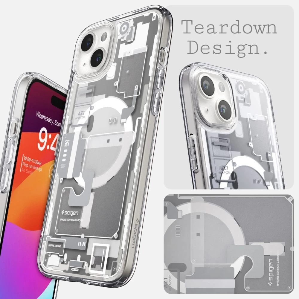 Spigen Ultra Hybrid Zero One (MagFit) dėklas skirtas Apple iPhone 15 Plus, spalva - Zero One White