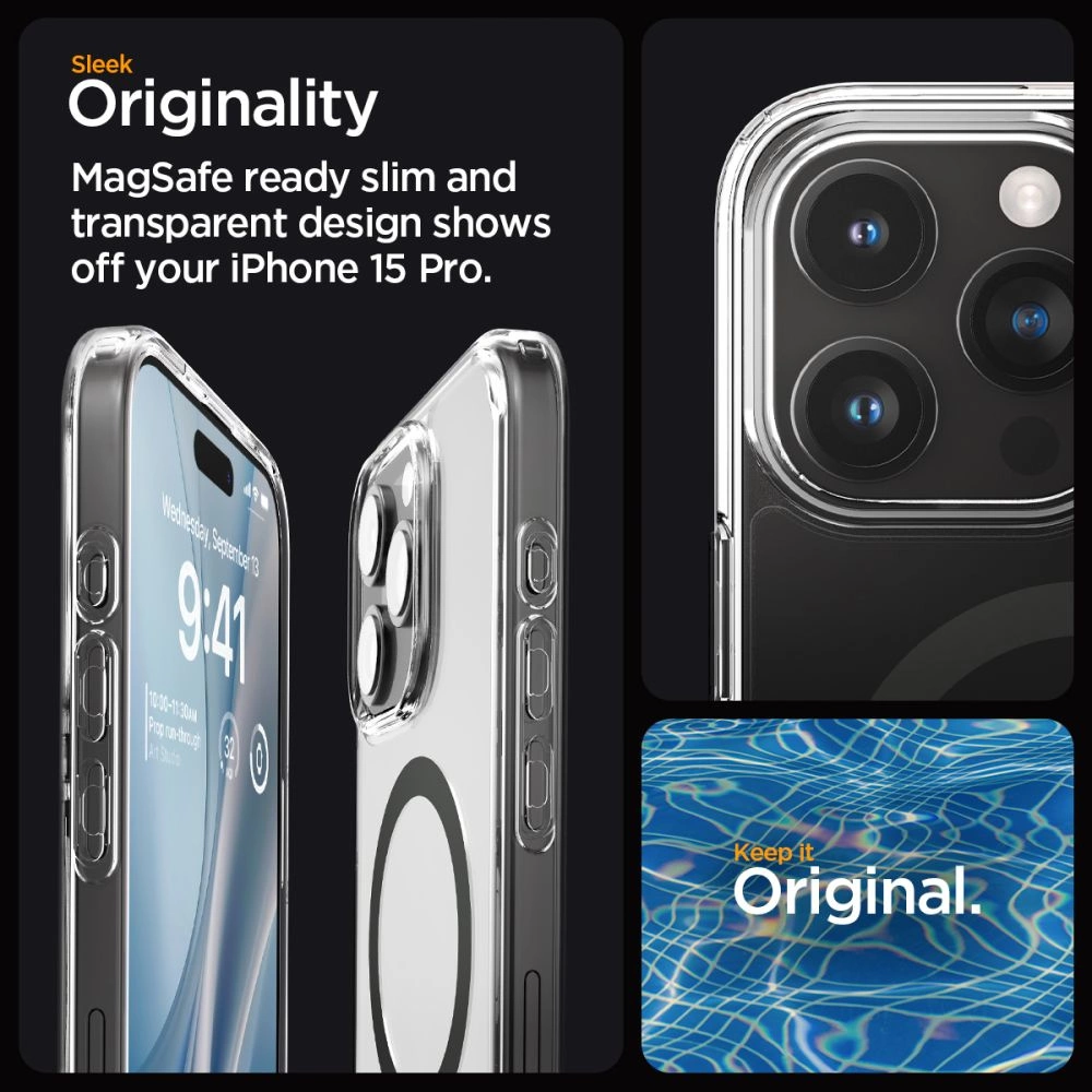 Spigen Ultra Hybrid (MagFit) dėklas skirtas Apple iPhone 15 Pro, Grafito spalvos