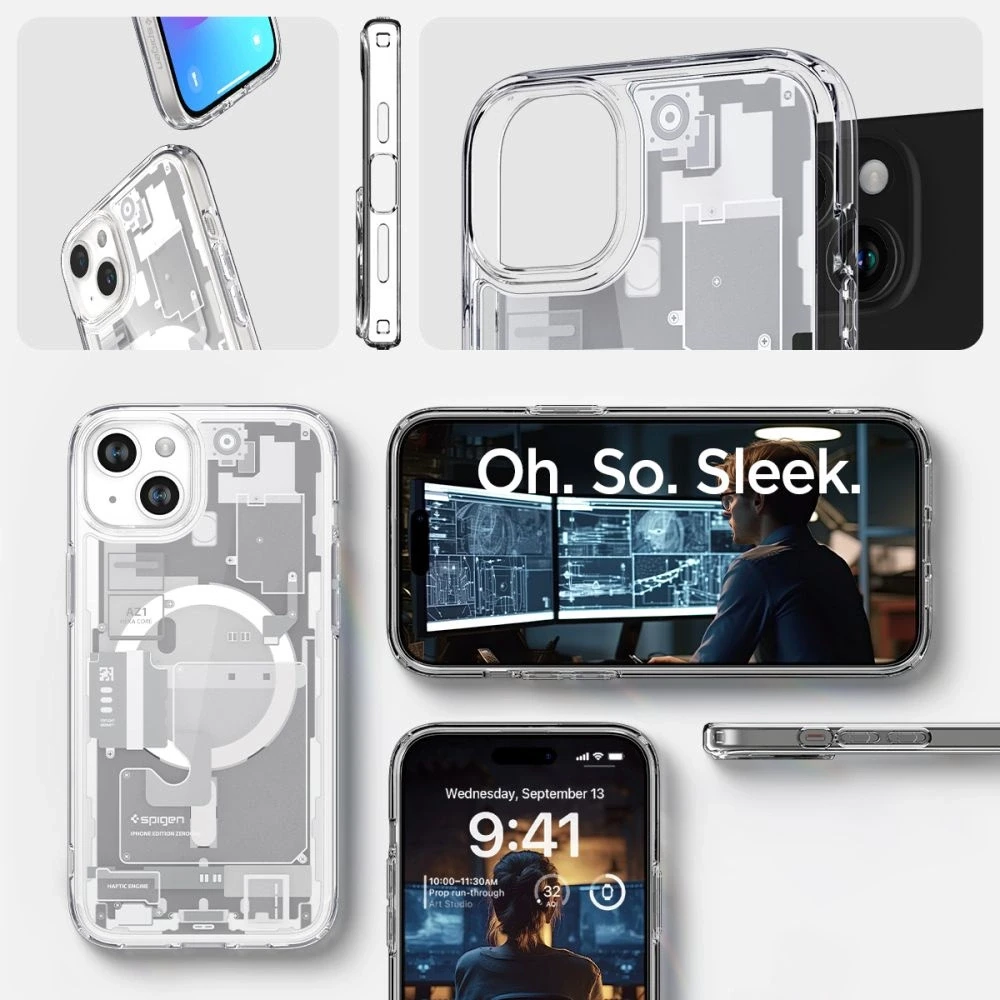 Spigen Ultra Hybrid Zero One (MagFit) dėklas skirtas Apple iPhone 15 Plus, spalva - Zero One White
