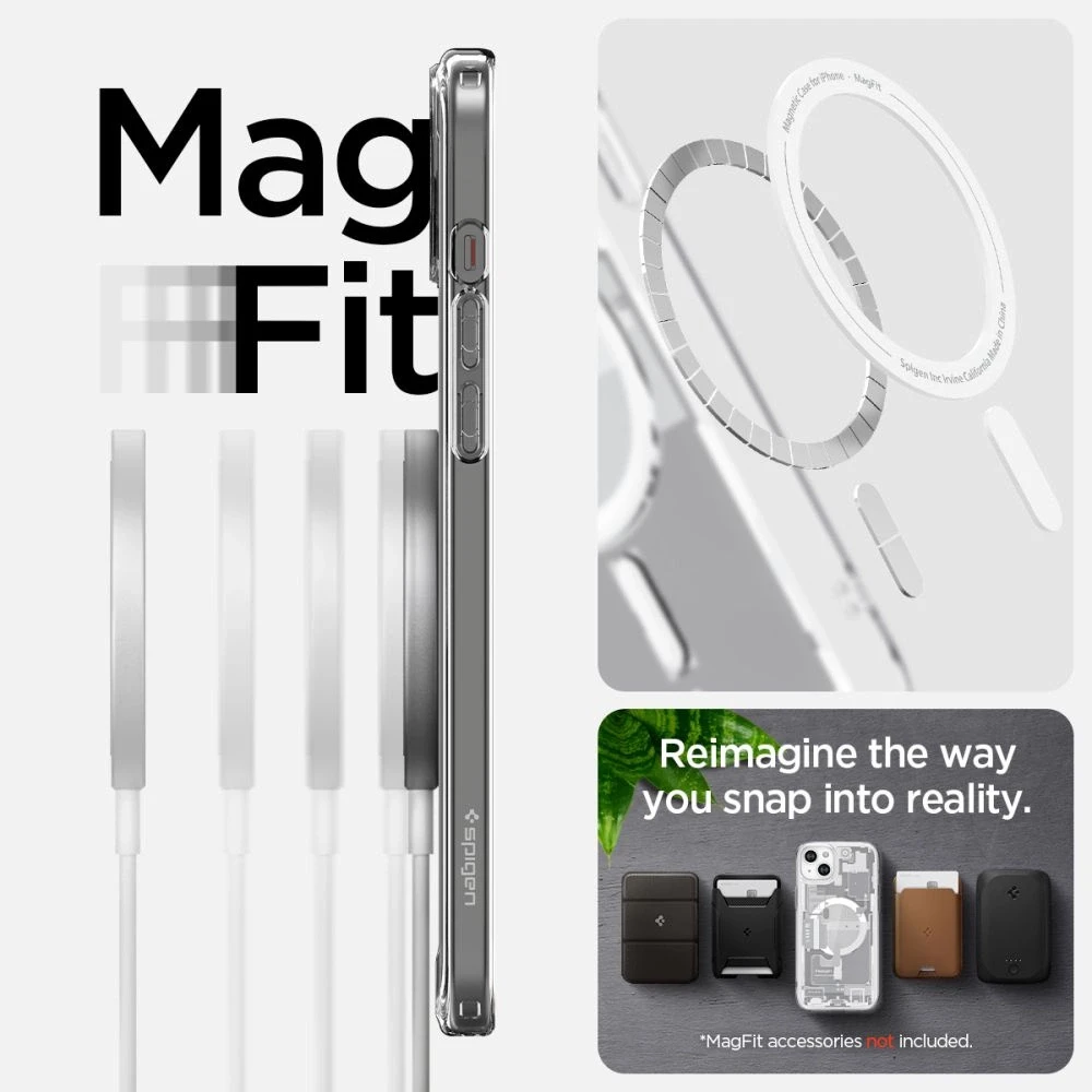 Spigen Ultra Hybrid Zero One (MagFit) dėklas skirtas Apple iPhone 15 Plus, spalva - Zero One White