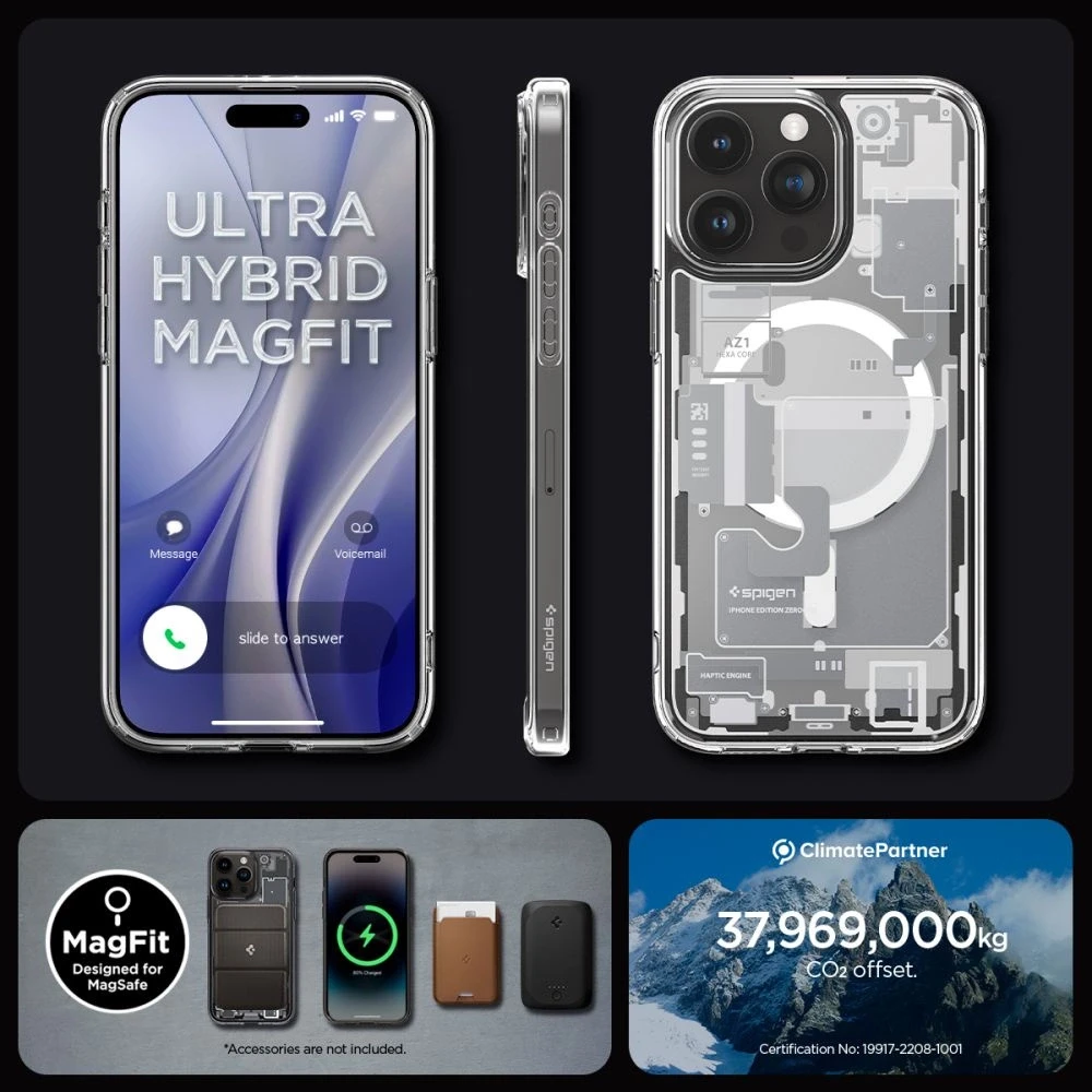 Spigen Ultra Hybrid Zero One (MagFit) dėklas skirtas Apple iPhone 15 Pro, spalva - Zero One White