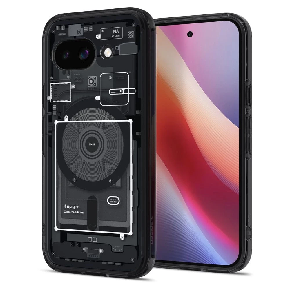 SPIGEN dėklas ULTRA HYBRID MAG suderinamas su MagSafe, skirtas GOOGLE PIXEL 9A zero one juodas