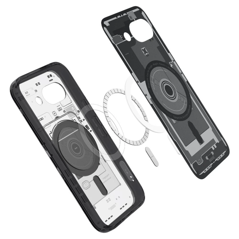 SPIGEN dėklas ULTRA HYBRID MAG suderinamas su MagSafe, skirtas GOOGLE PIXEL 9A zero one juodas
