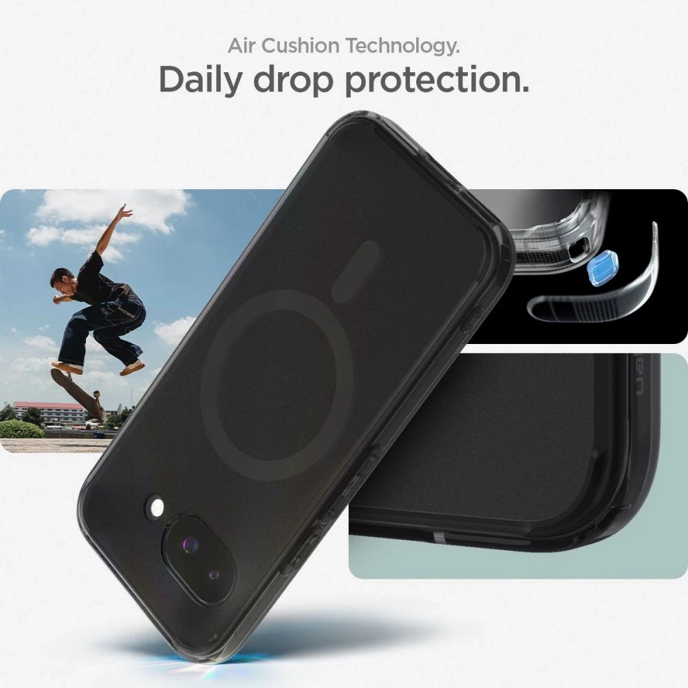 SPIGEN dėklas ULTRA HYBRID MAG suderinamas su MagSafe, skirtas GOOGLE PIXEL 9A frost juodas
