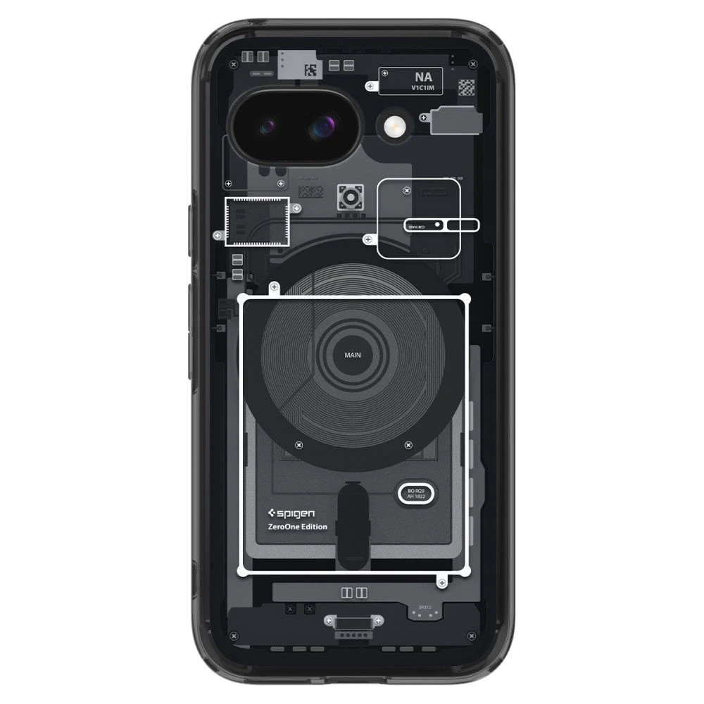 SPIGEN dėklas ULTRA HYBRID MAG suderinamas su MagSafe, skirtas GOOGLE PIXEL 9A zero one juodas
