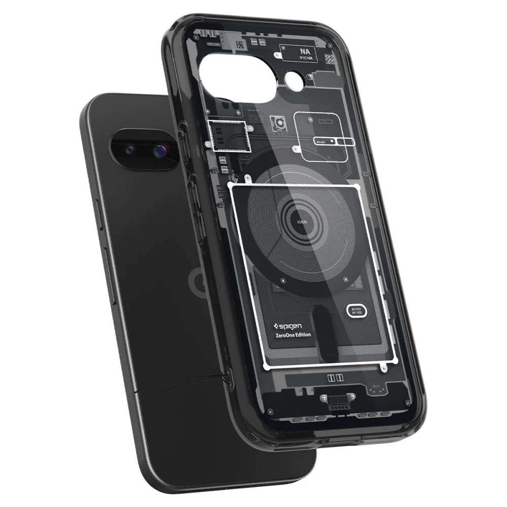 SPIGEN dėklas ULTRA HYBRID MAG suderinamas su MagSafe, skirtas GOOGLE PIXEL 9A zero one juodas