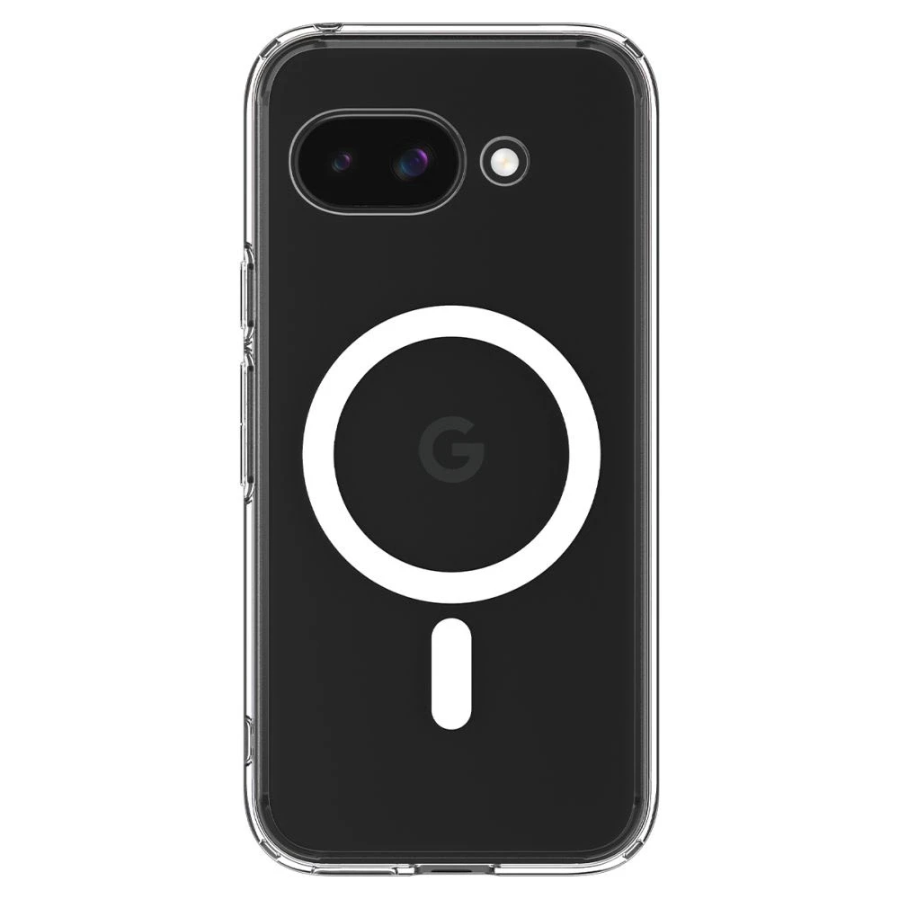 SPIGEN dėklas ULTRA HYBRID MAG suderinamas su MagSafe, skirtas GOOGLE PIXEL 9A skaidrus/baltas