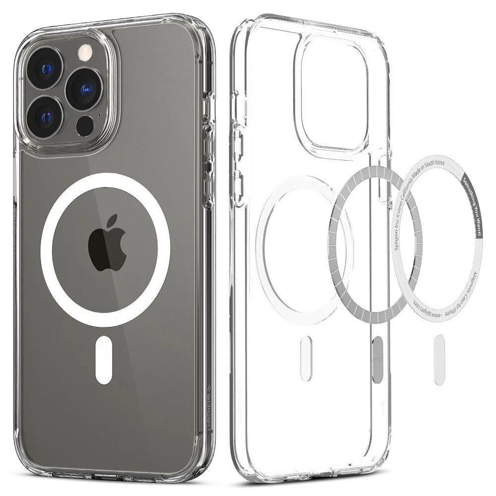 Spigen Ultra Hybrid (MagFit) dėklas skirtas Apple iPhone 13 Pro Max, spalva - Balta
