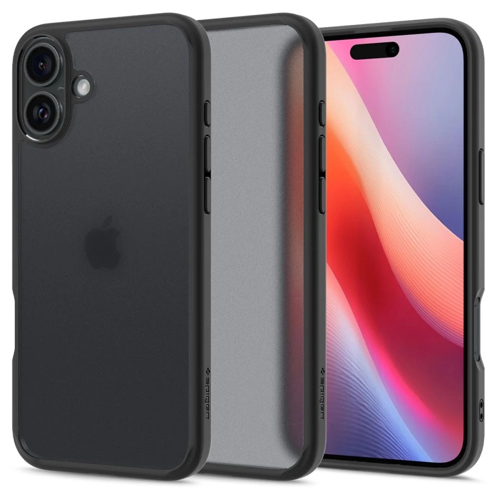 Dėklas Spigen Ultra Hybrid, frost juodos spalvos – Apple iPhone 16