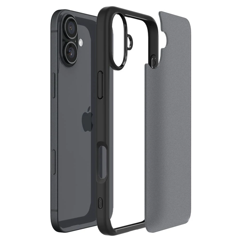 Dėklas Spigen Ultra Hybrid, frost juodos spalvos – Apple iPhone 16