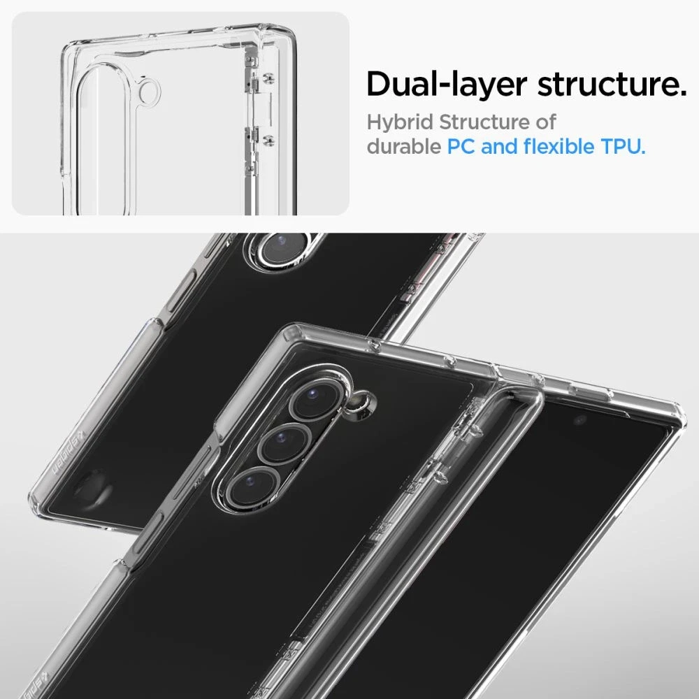 Dėklas „Spigen Ultra Hybrid Pro“, krištolo skaidrumo – „Samsung Galaxy Z Fold6“