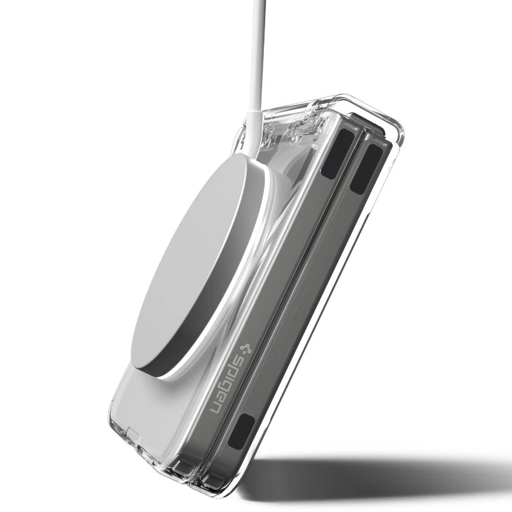 Dėklas „Spigen Ultra Hybrid Pro MagSafe“, skaidrus baltas - „Samsung Galaxy Z Flip7“