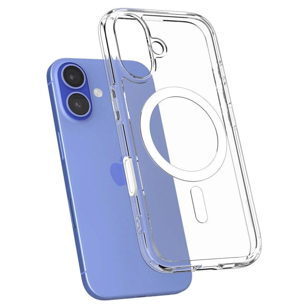 „Spigen Ultra Hybrid“ „T“ „MagSafe“ dėklas iPhone 16 telefonui – Baltas