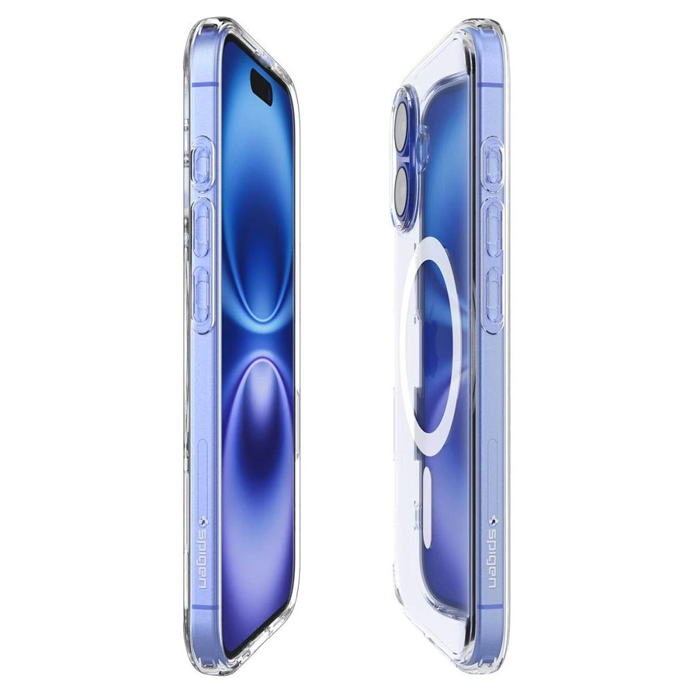 „Spigen Ultra Hybrid“ „T“ „MagSafe“ dėklas iPhone 16 telefonui – Baltas