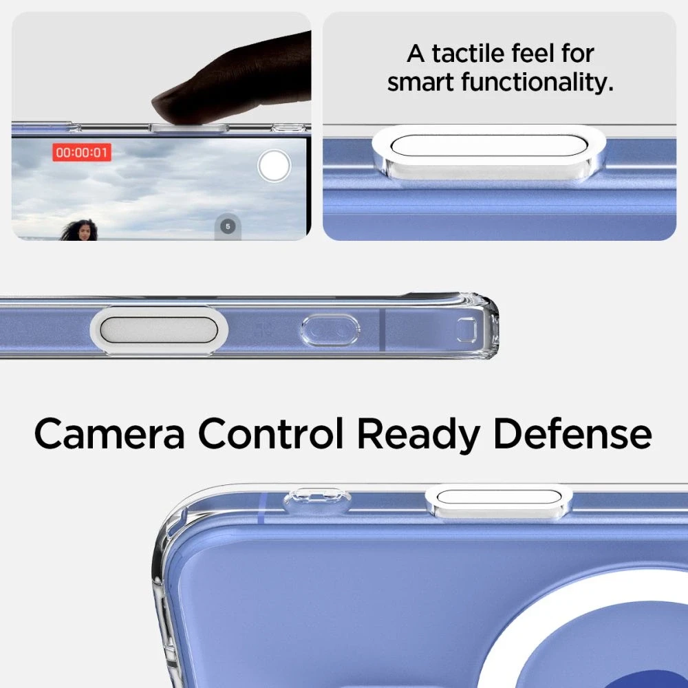 „Spigen Ultra Hybrid“ „T“ „MagSafe“ dėklas iPhone 16 telefonui – Baltas