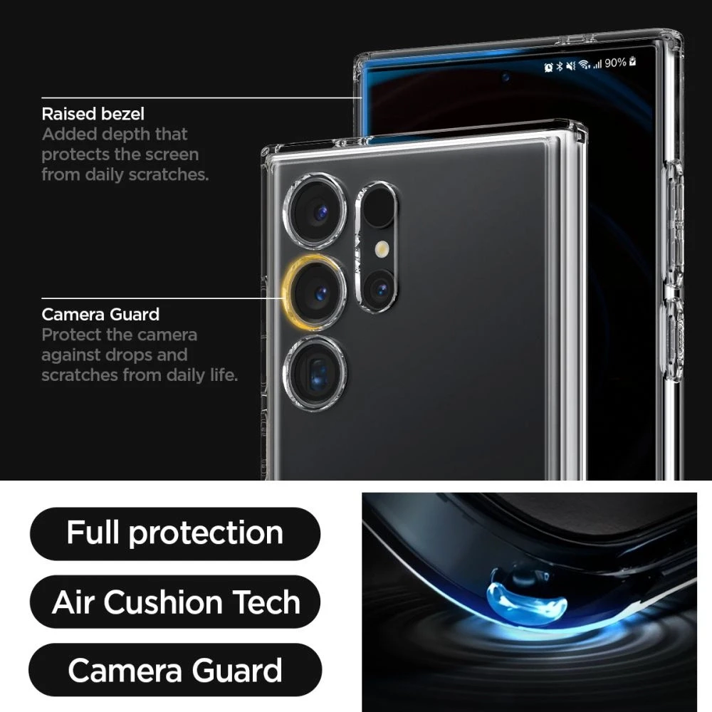 Spigen Ultra Hybrid S – dėklas skirtas Samsung Galaxy S24 Ultra Transparent