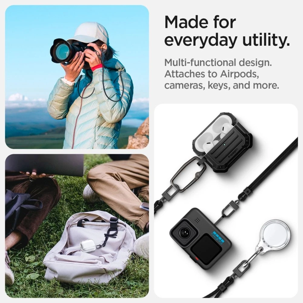 Spigen Universal Strap Set Lanyard and Pendant - Juodas