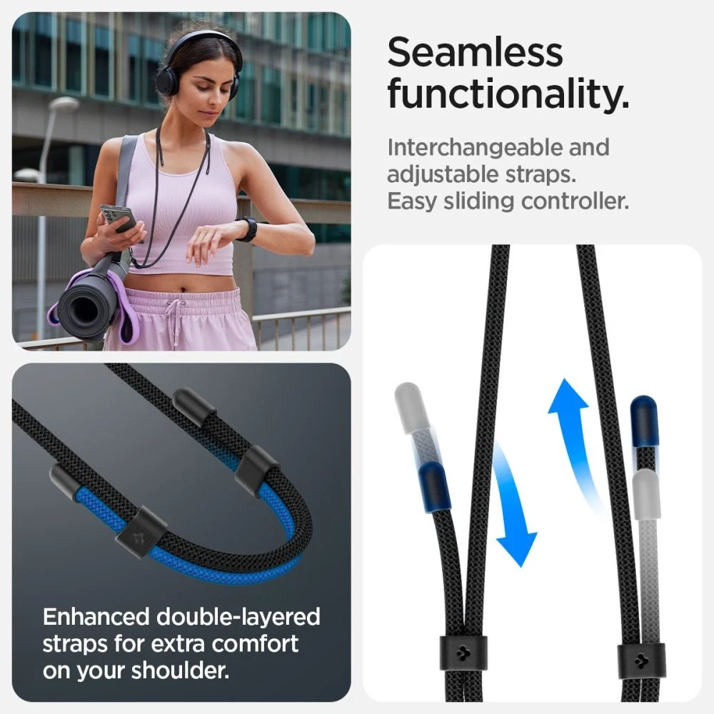 Spigen Universal Strap Set Lanyard and Pendant - Juodas