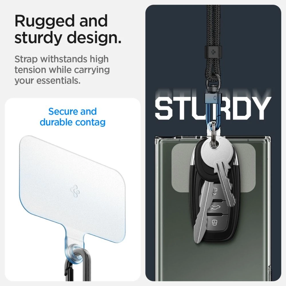 Spigen Universal Strap Set Lanyard and Pendant - Juodas