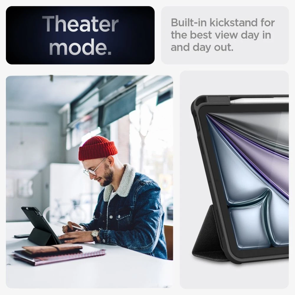 Apple iPad Air 10.9 (4gen / 5gen) / 11.00 (6gen) Spigen Urban Fit dėklas planšetiniam kompiuteriui juodos spalvos