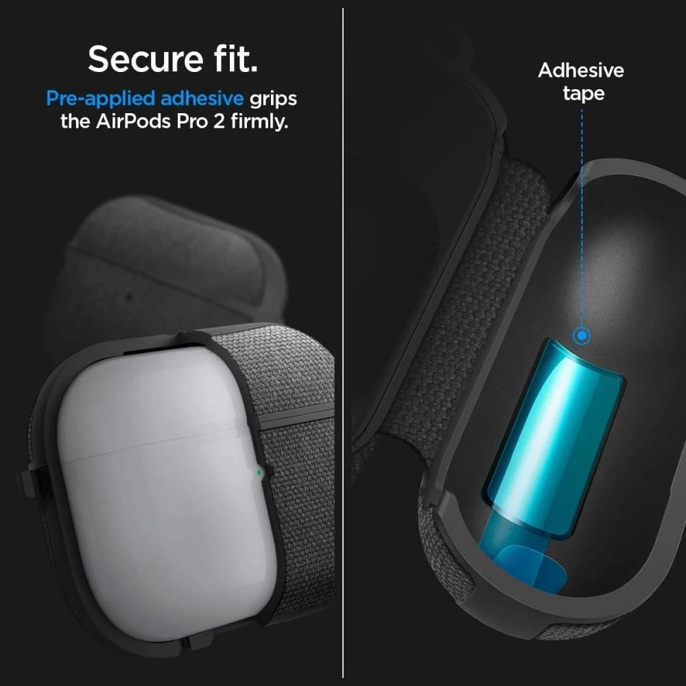 Spigen URBAN FIT Apple AIRPODS PRO 1/2 dėklas ausinėms juodos spalvos